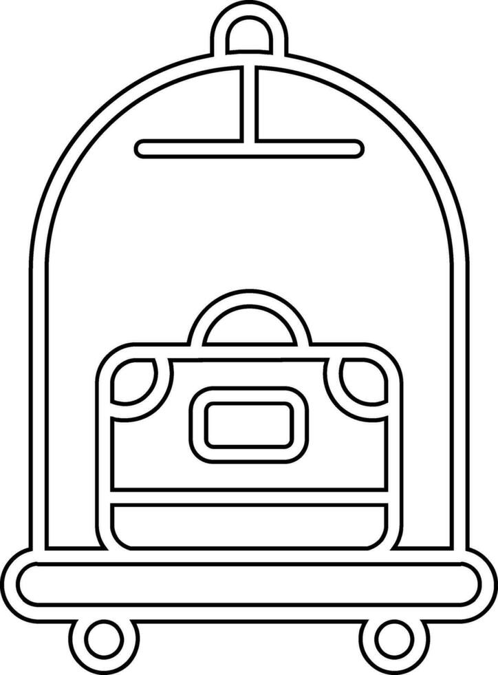 Luggage Cart Vector Icon