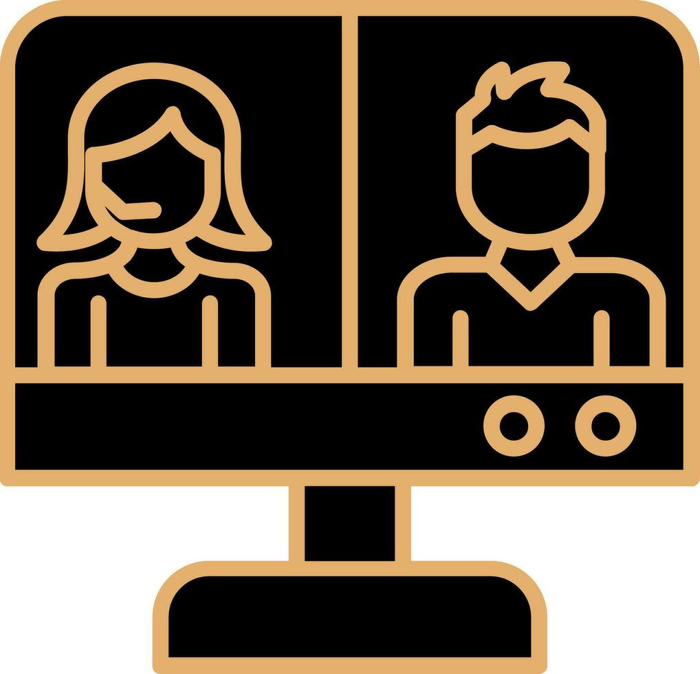 icono de vector de videoconferencia