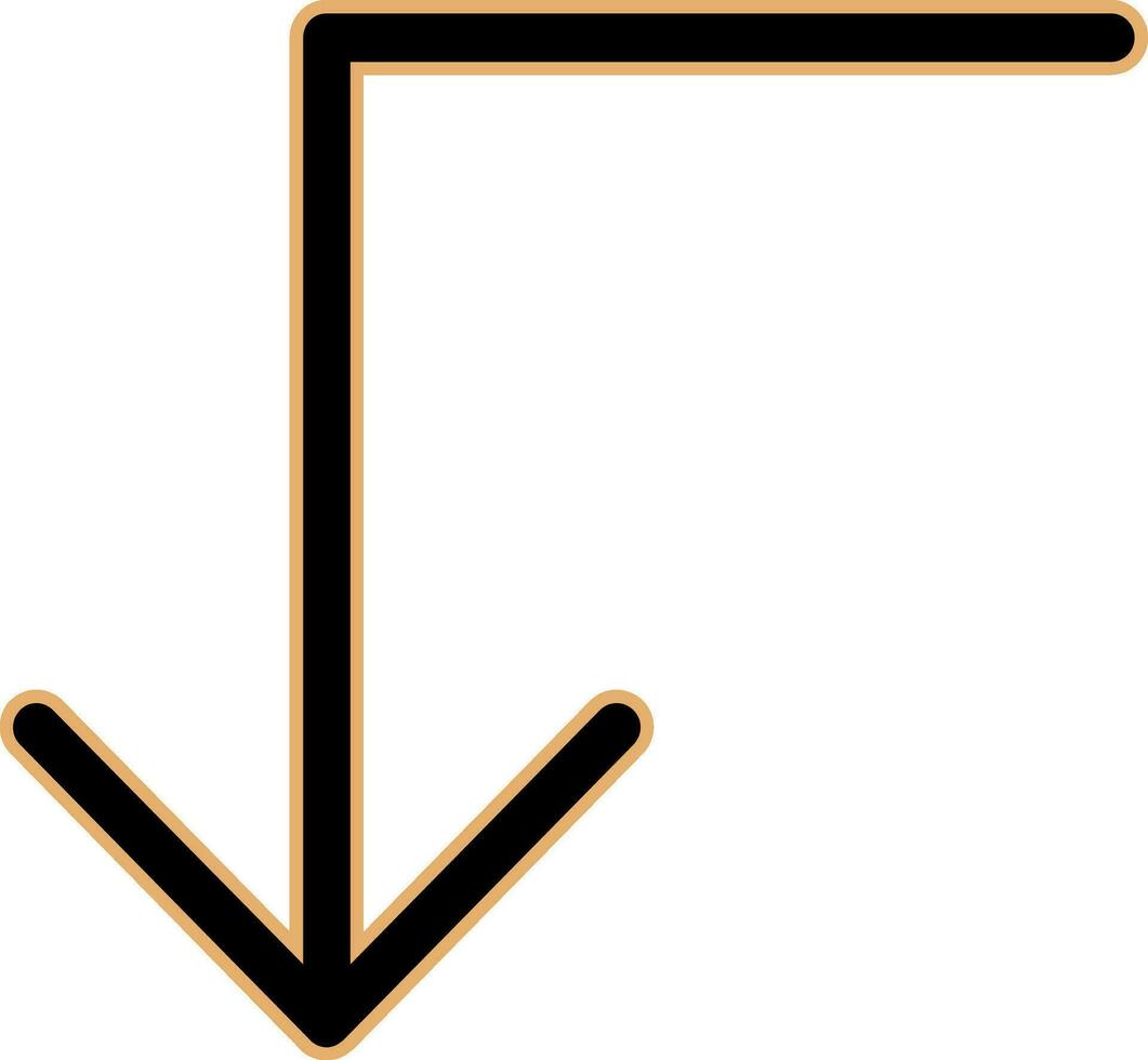 Turn Down Vector Icon
