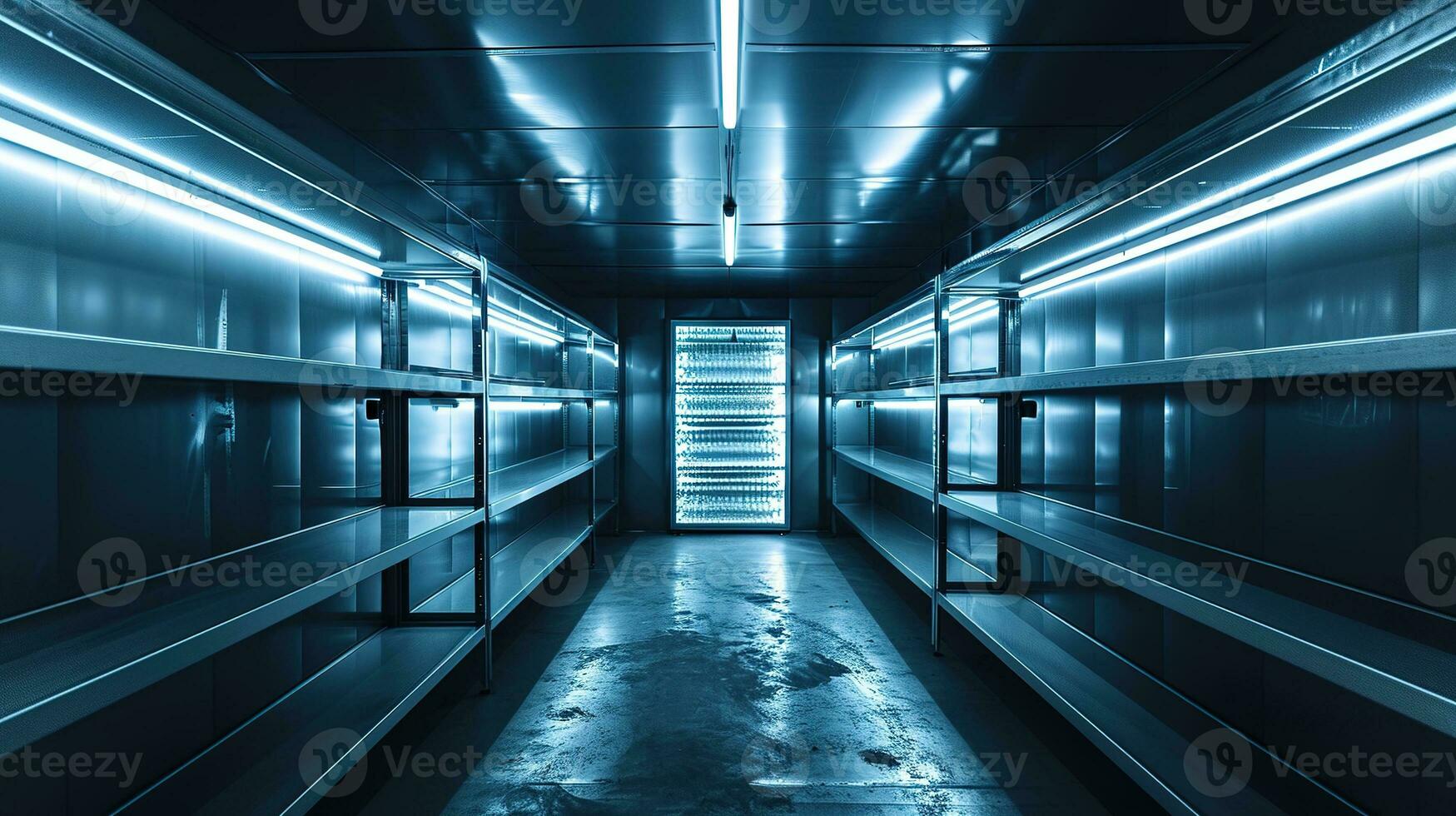 AI generated Generative AI, Temperature-controlled refrigerated storage, cold warehouse, commercial refrigeration equipment photo