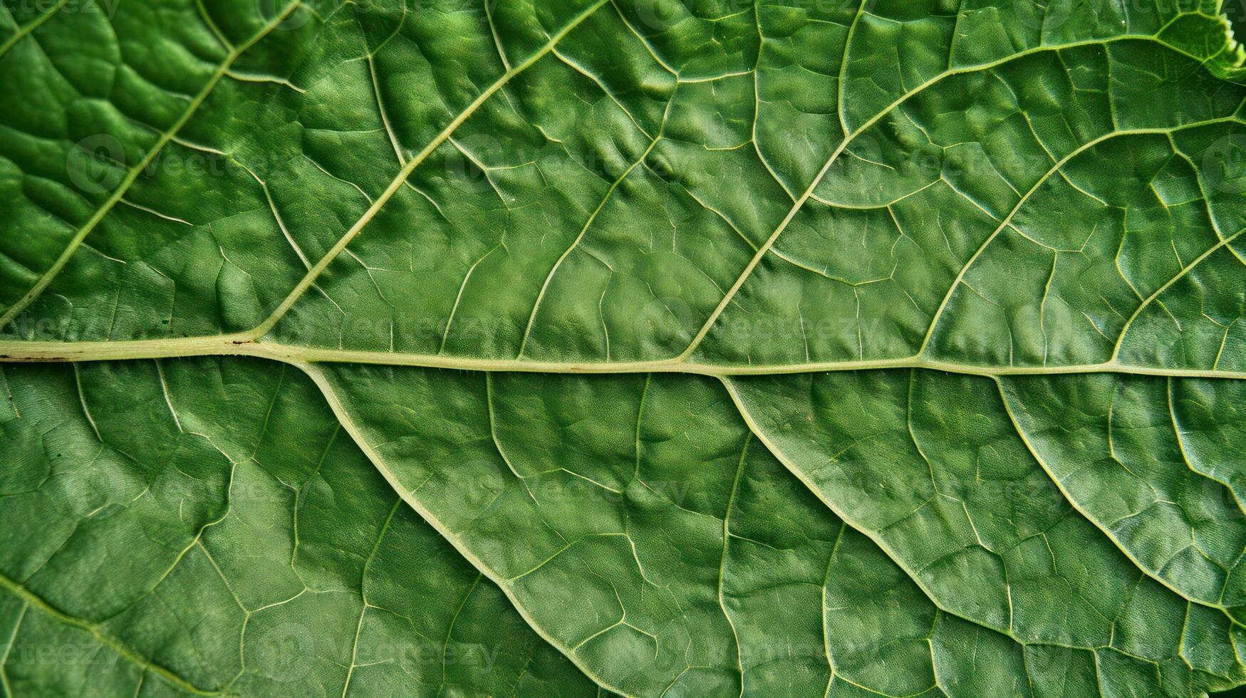 AI generated Generative AI, macro texture of green leaf veins, green foliage texture, ecology background photo