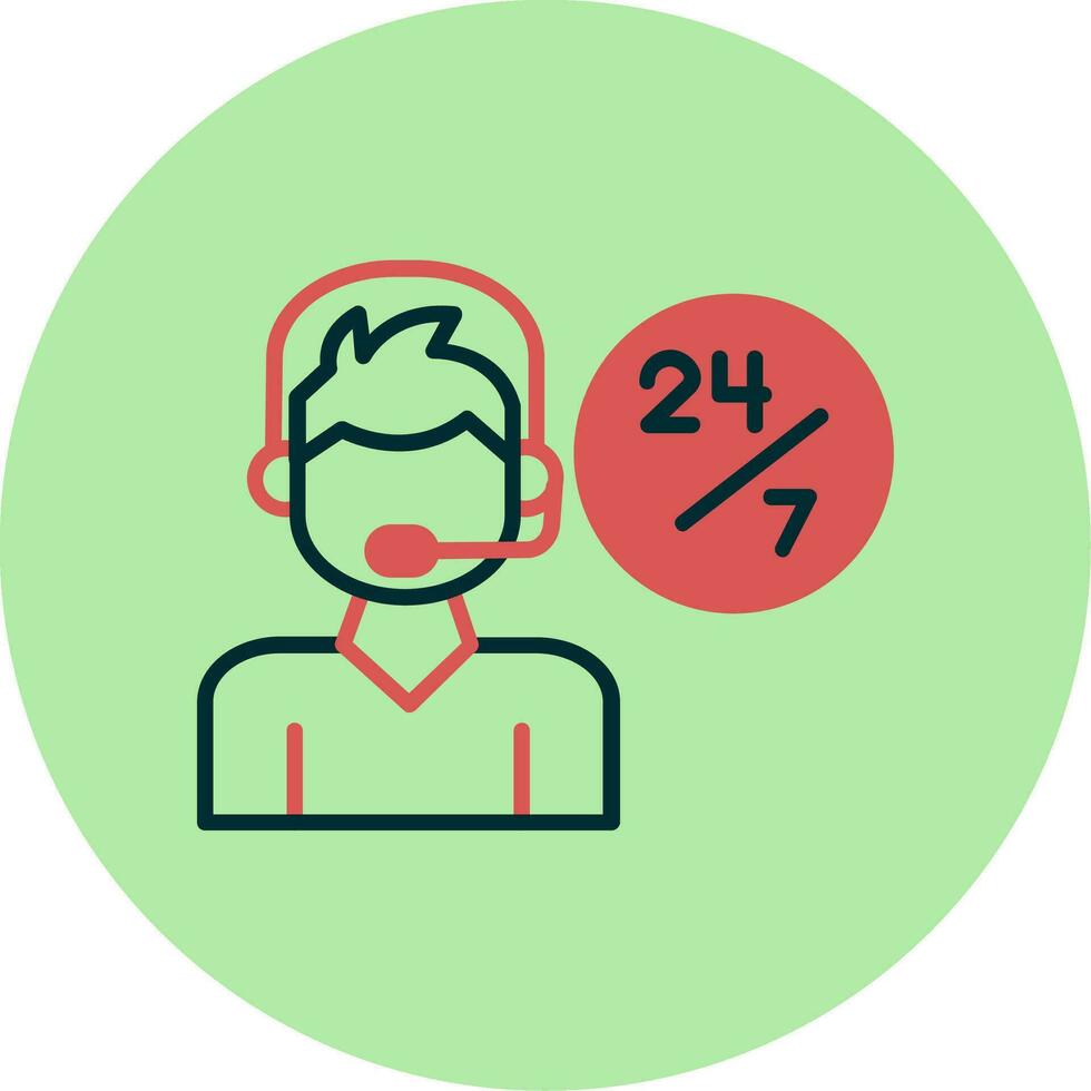 24 Hours Support Vector Icon