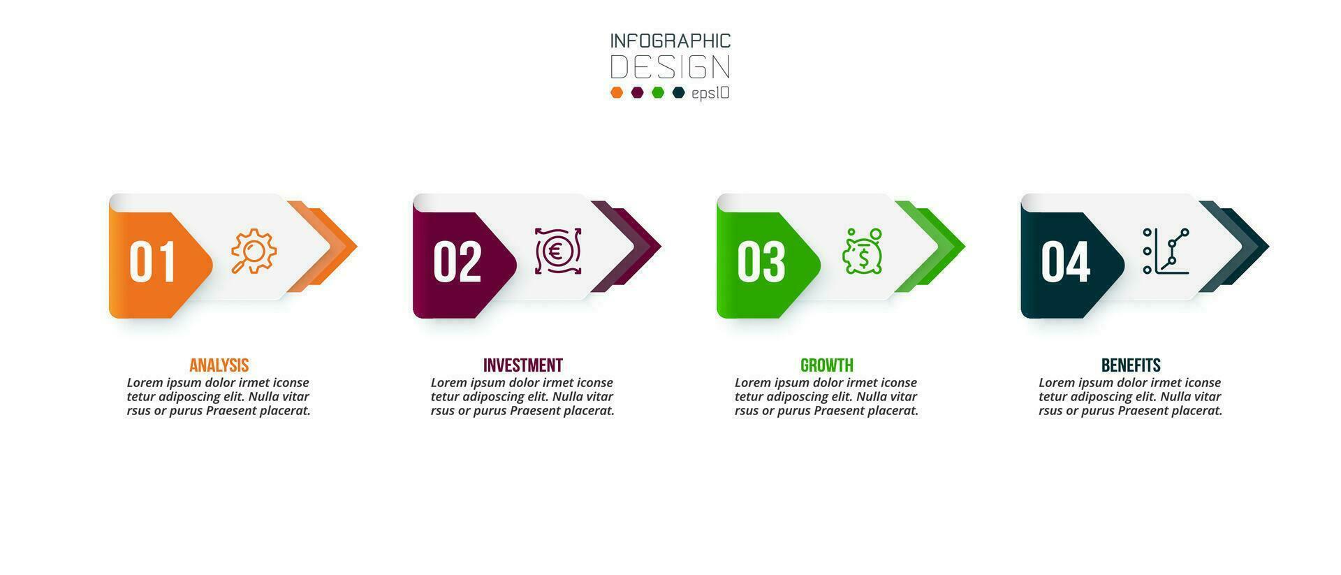 Infographic template business concept with step. vector