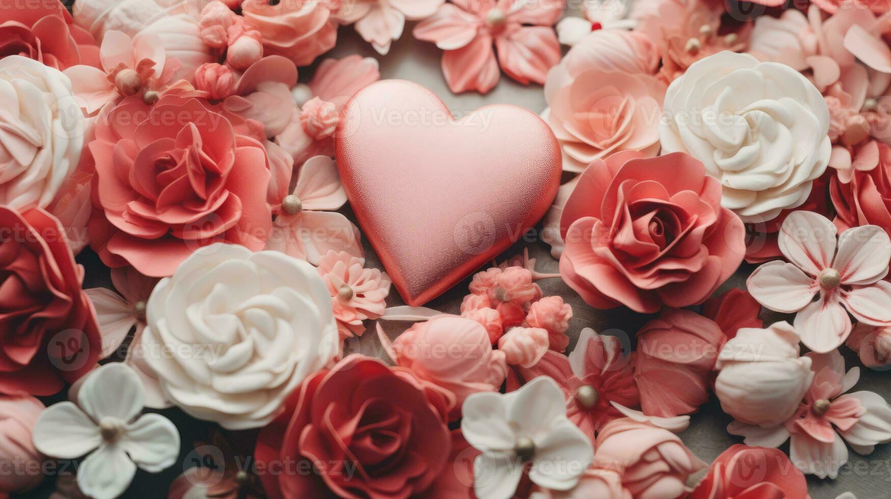 AI generated Generative AI, Valentine's Day background, muted colors, holiday photorealistic aesthetic background photo