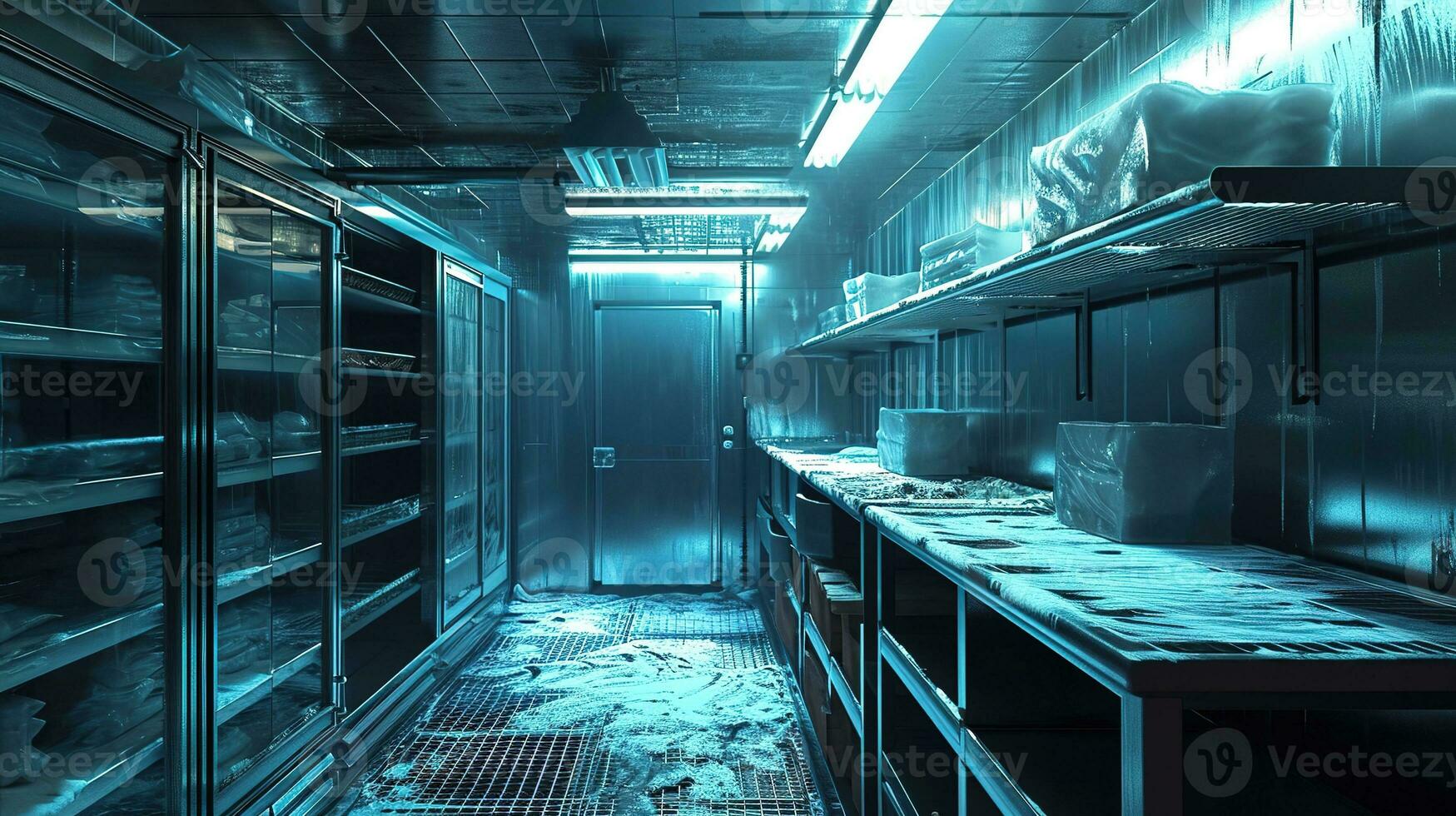 AI generated Generative AI, Temperature-controlled refrigerated storage, cold warehouse, commercial refrigeration equipment photo