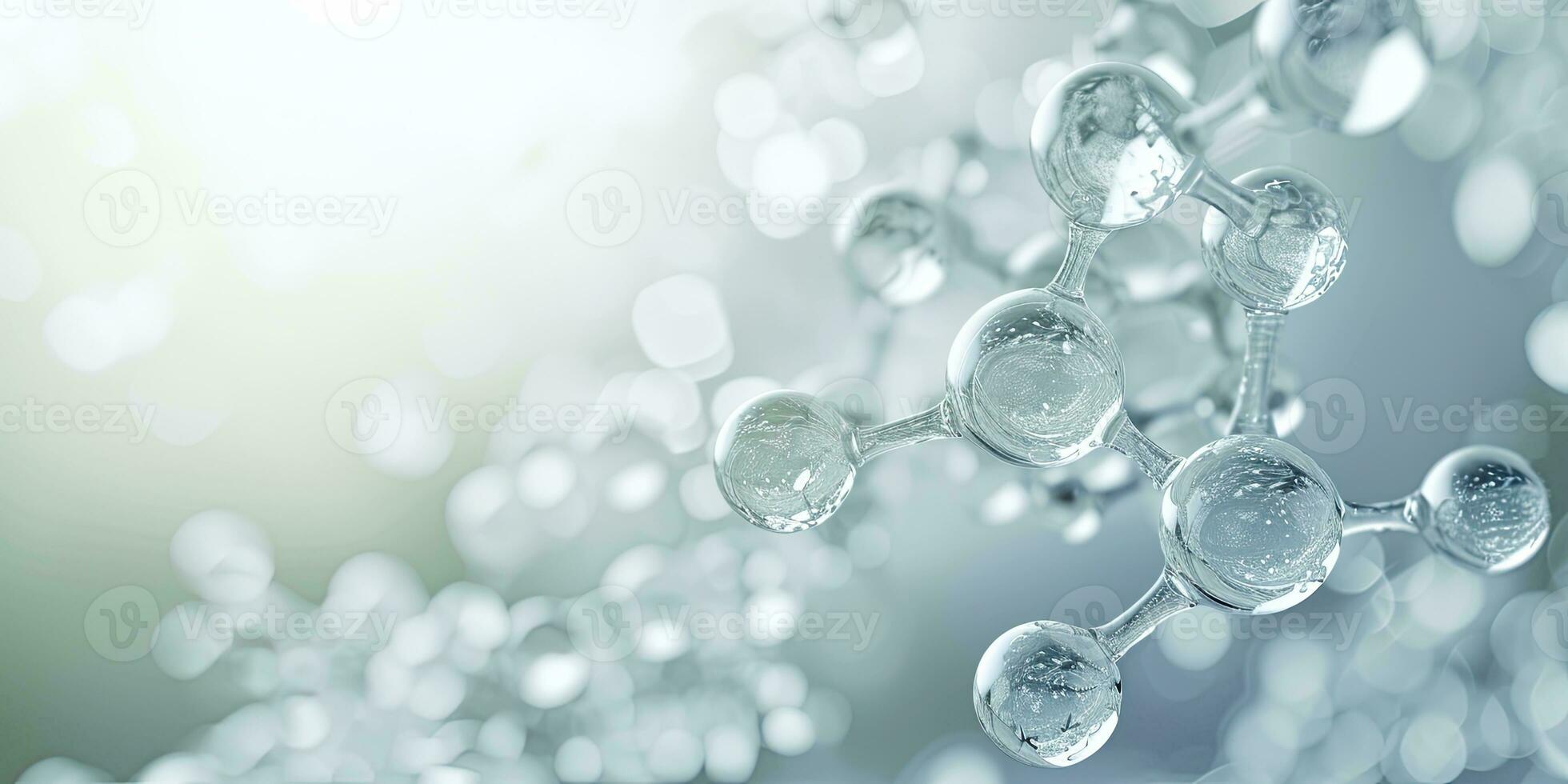 AI generated Generative AI, abstract molecular shape, single amino acid molecule. Chemistry medicine education photo