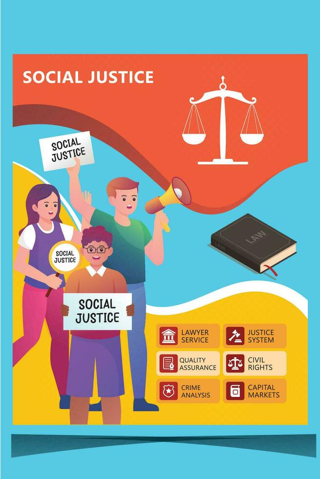Social justice or human rights. vector