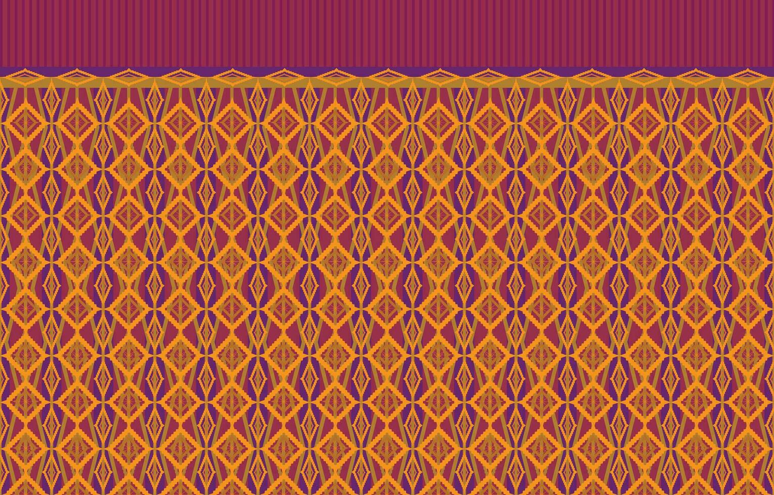 Beautiful Thai knitted embroidery.geometric ethnic oriental pattern traditional background. vector