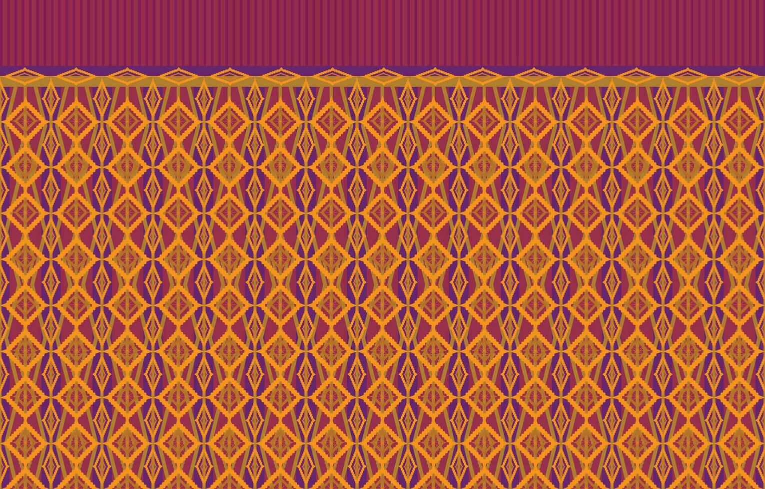 Beautiful Thai knitted embroidery.geometric ethnic oriental pattern traditional background. vector