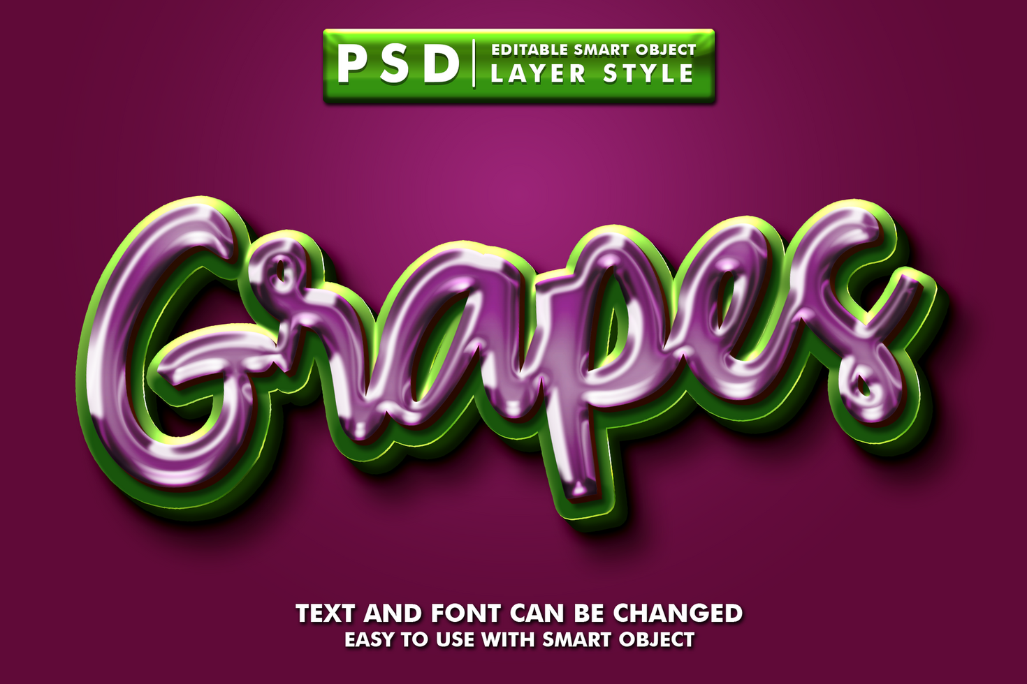 Grapes Editable Text Effect psd