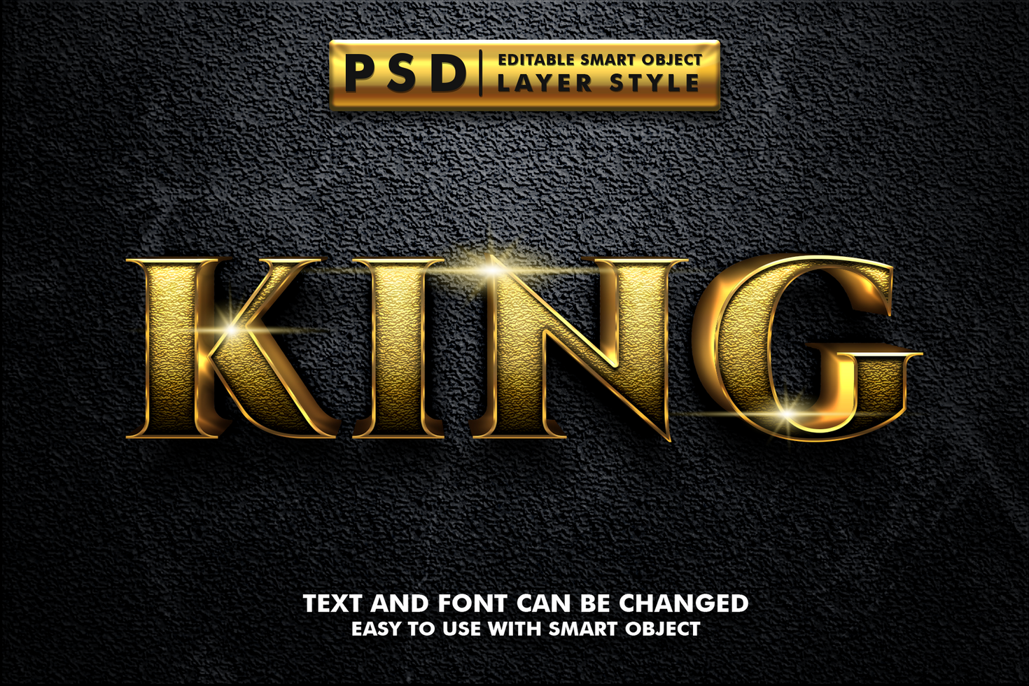 King Editable Text Effect psd