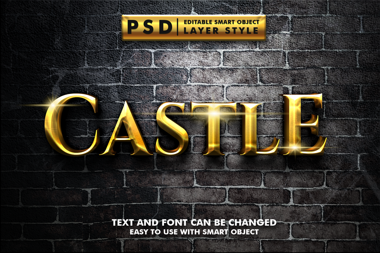 Castle Editable Text Effect psd