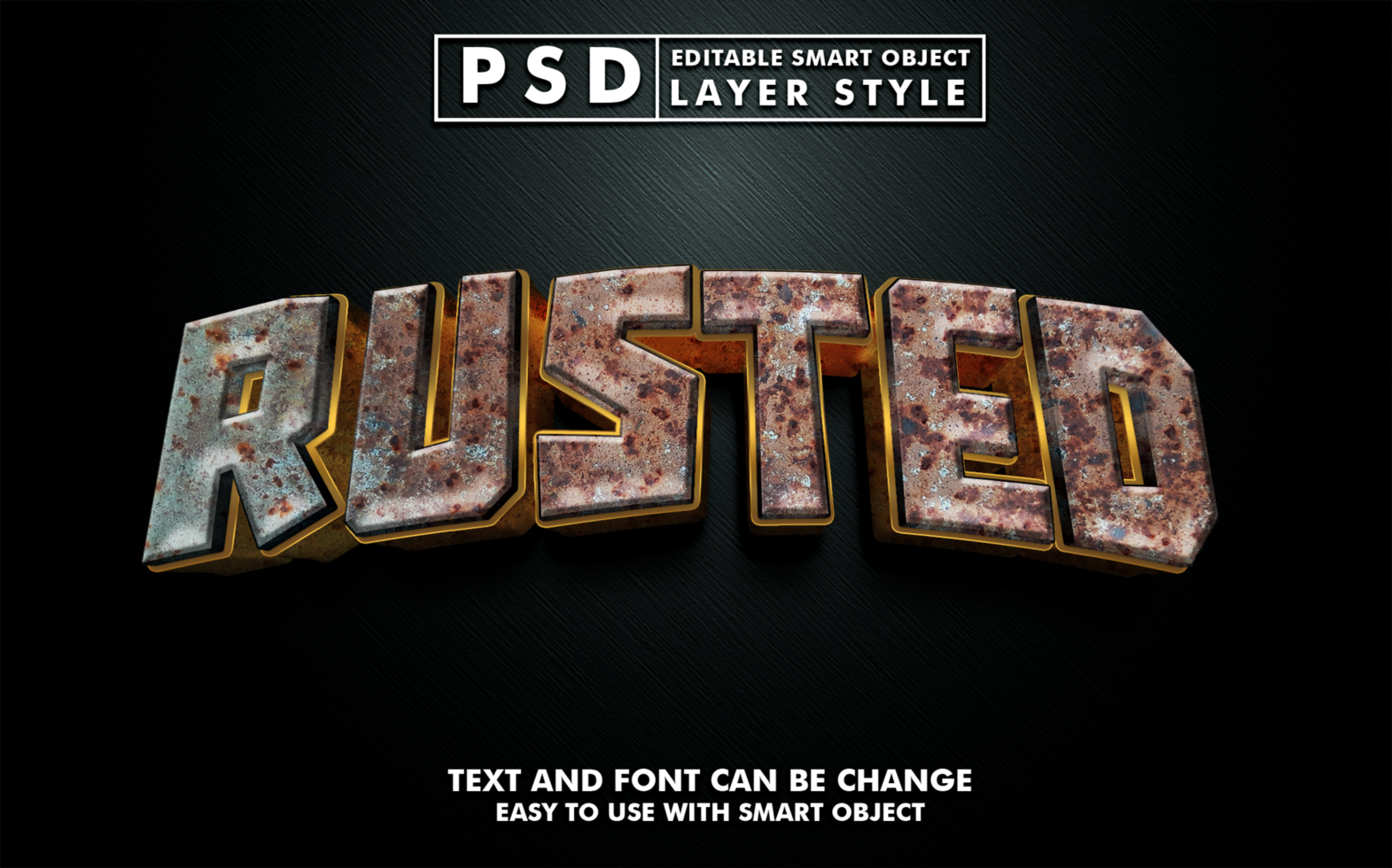 Rusted Editable Text Effect psd