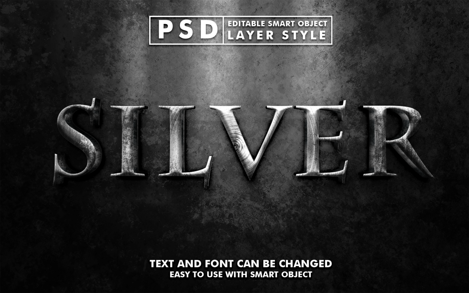 Silver Editable Text Effect psd