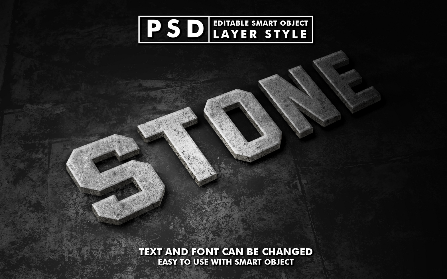 Stone Editable Text Effect psd