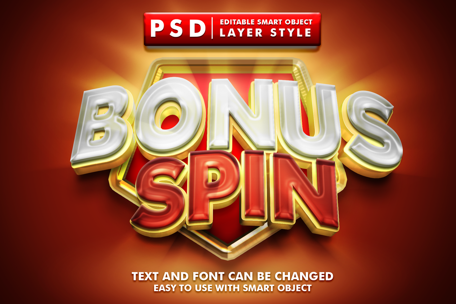 Bonus Spin Editable Text Effect psd