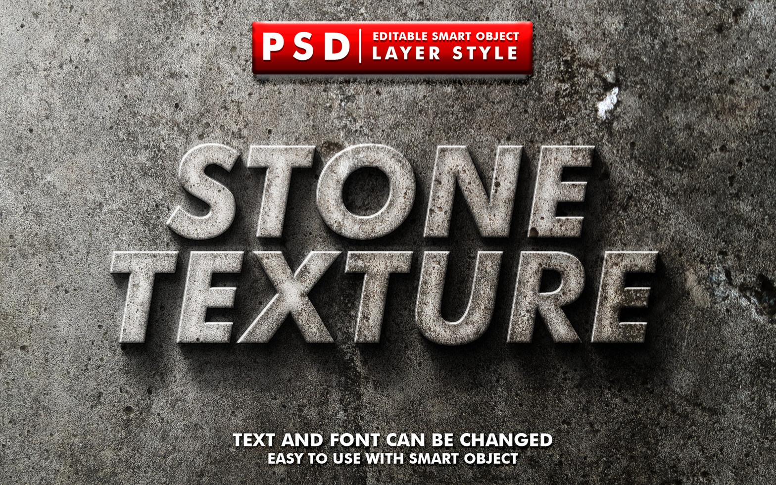 Stone Editable Text Effect psd