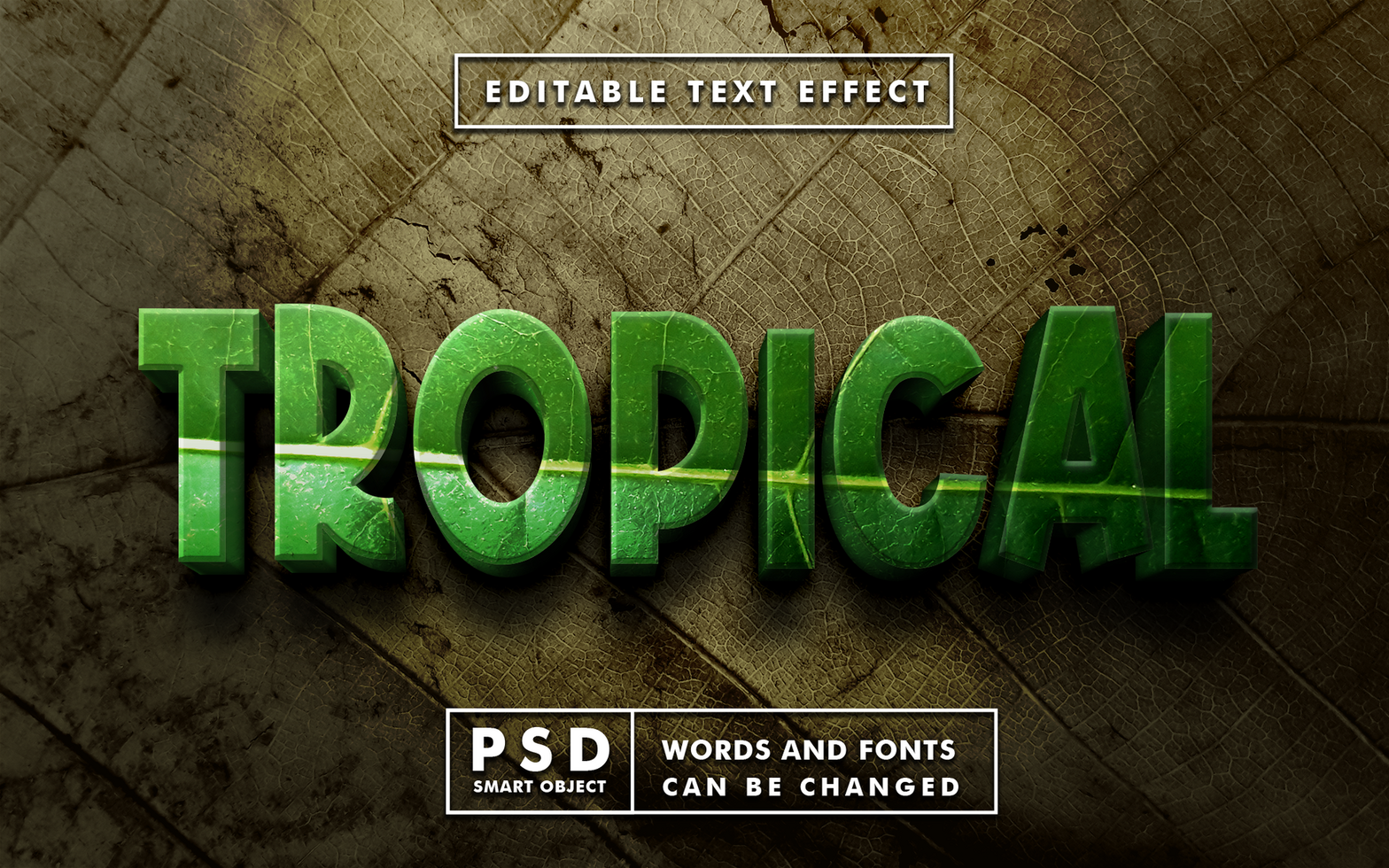 Tropical Editable Text Effect psd