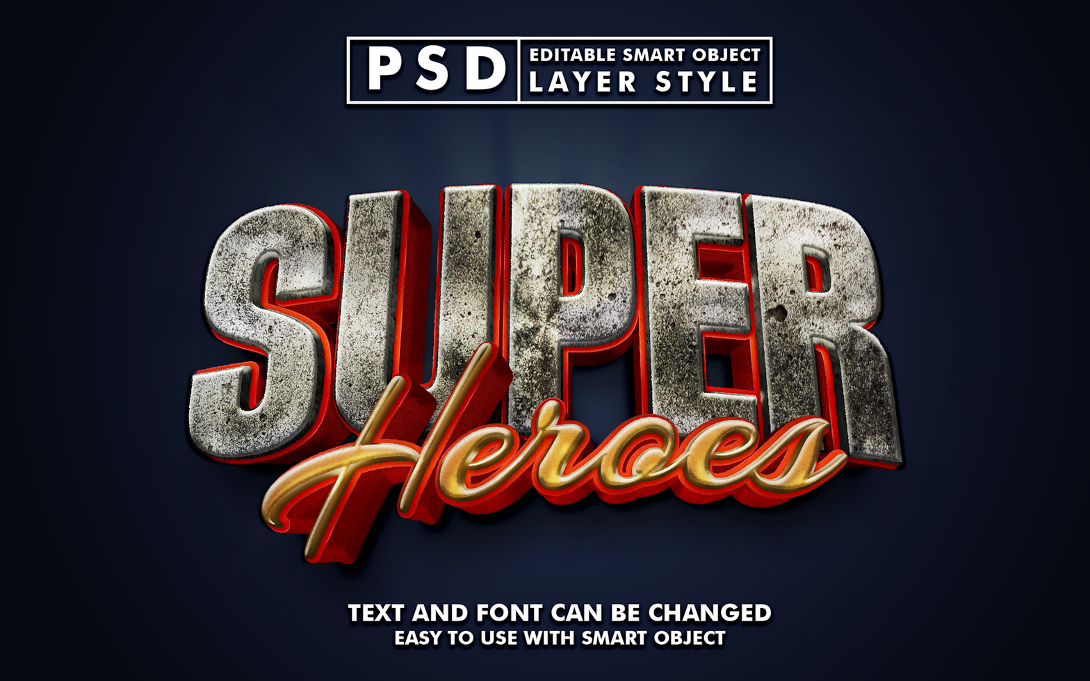 Heroes Editable Text Effect psd