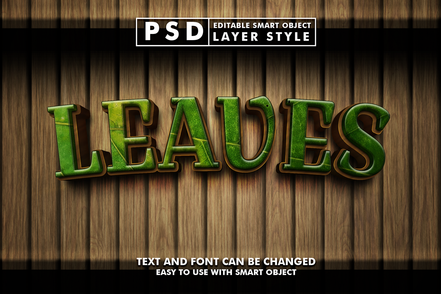 Leaves Editable Text Effect psd