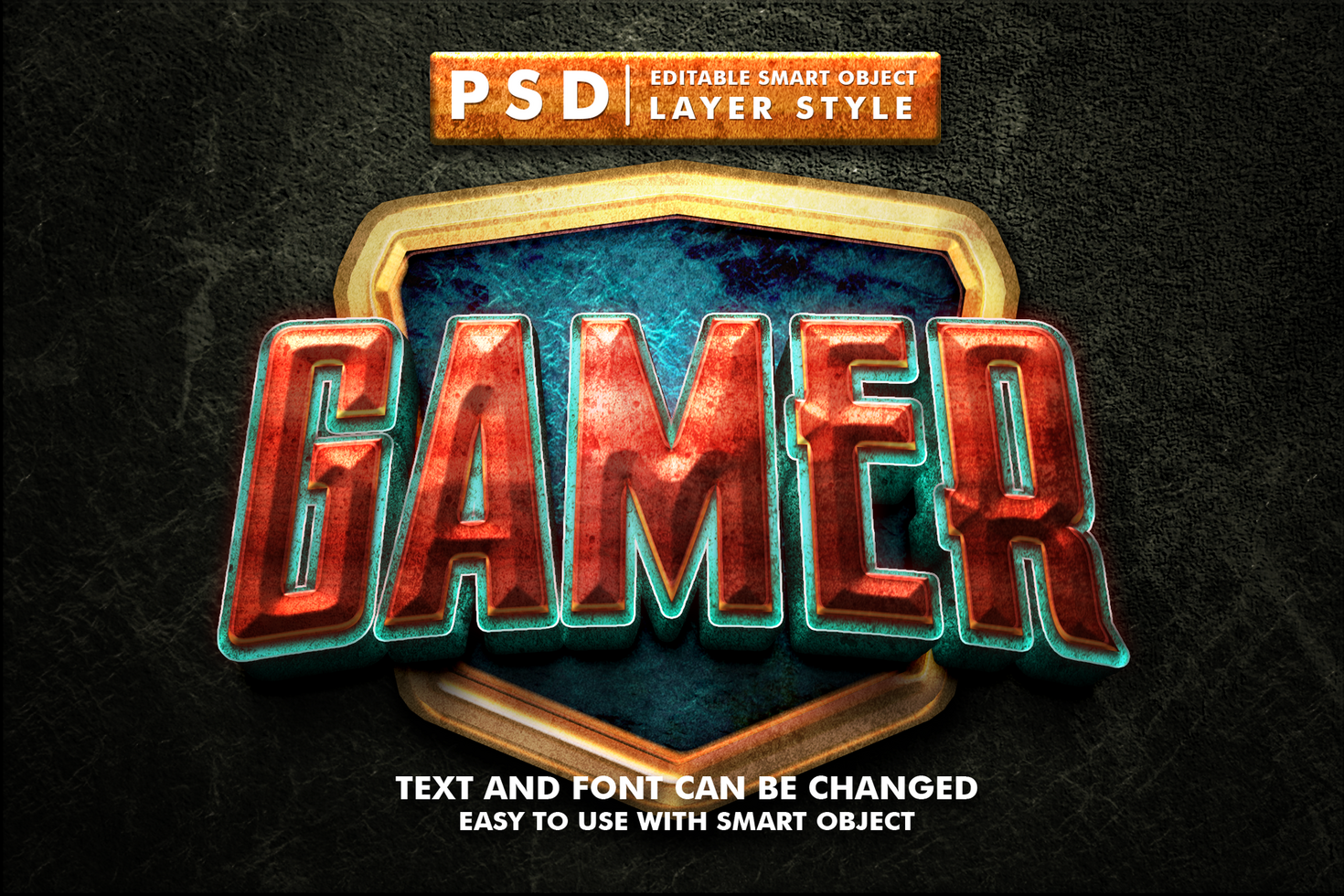 Gamer Editable Text Effect psd