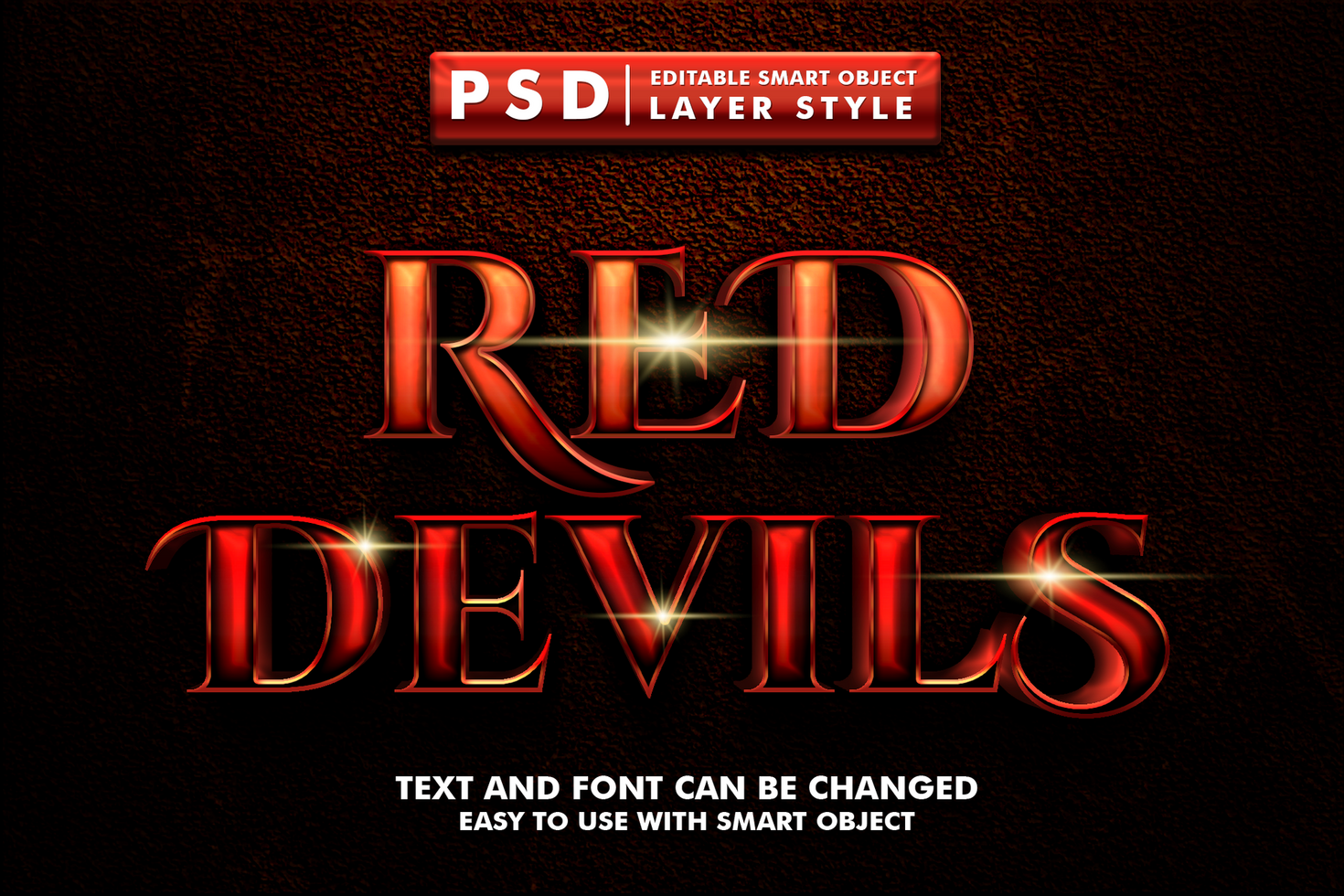 Red Devils Editable Text Effect psd