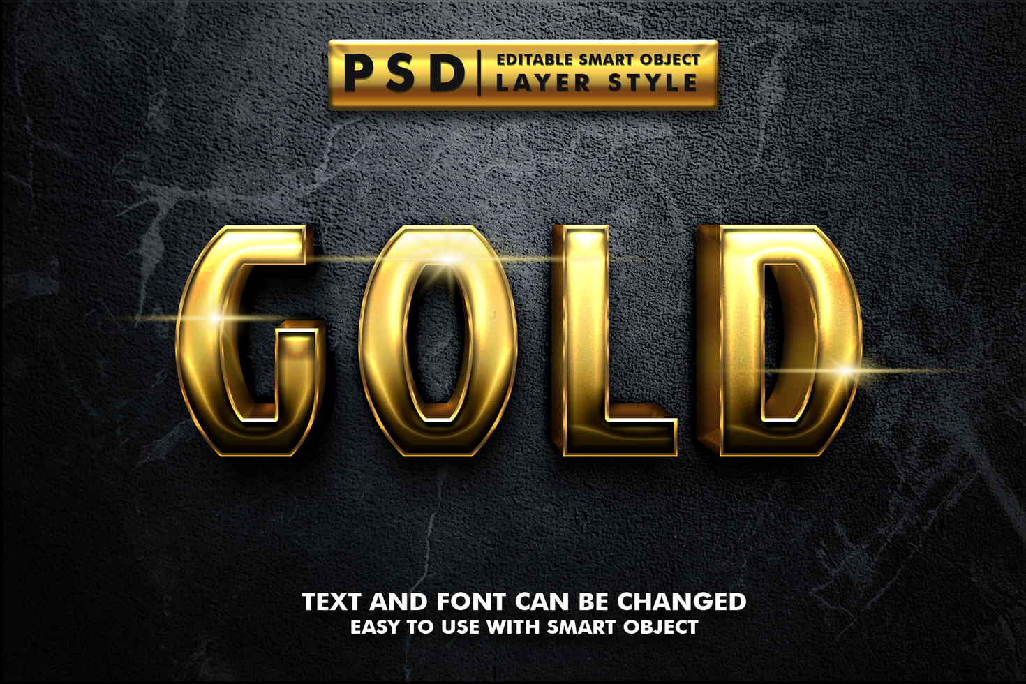 Gold Editable Text Effect psd