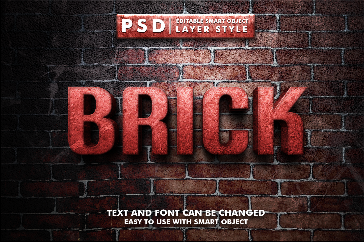 Brick Editable Text Effect psd
