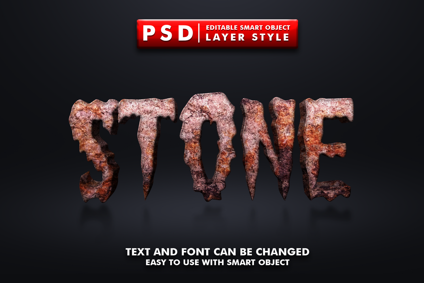Stone Editable Text Effect psd