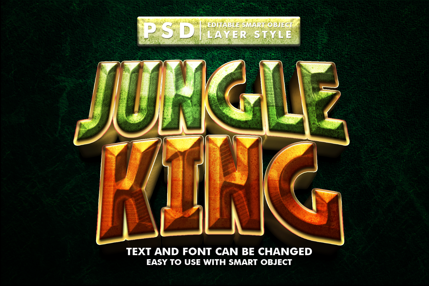 djungel kung redigerbar text effekt psd