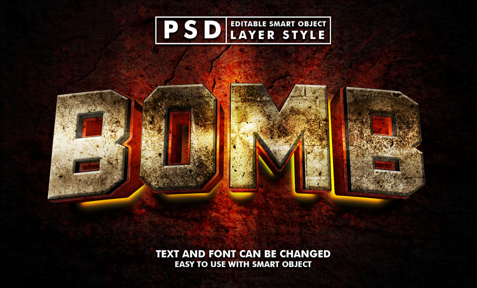 Bomb Editable Text Effect psd