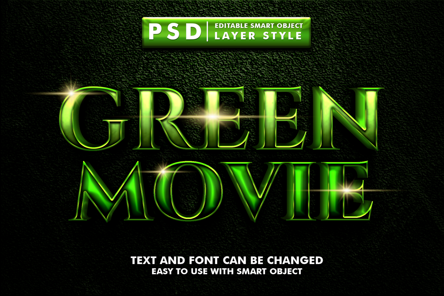 verde film modificabile testo effetto psd