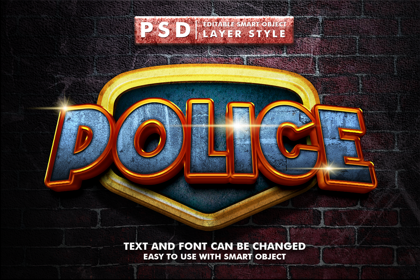 Police Editable Text Effect psd