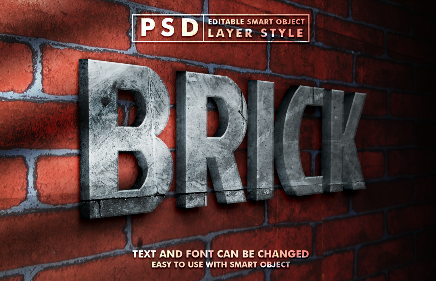 Brick Editable Text Effect psd