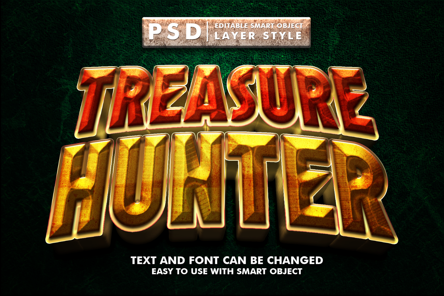 Treasure Hunter Editable Text Effect psd