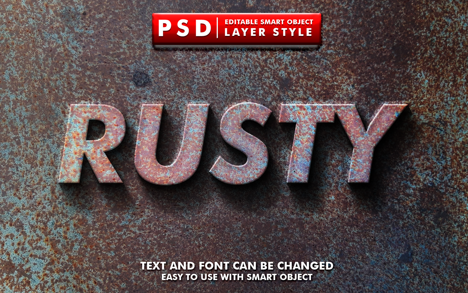 Rusted Editable Text Effect psd