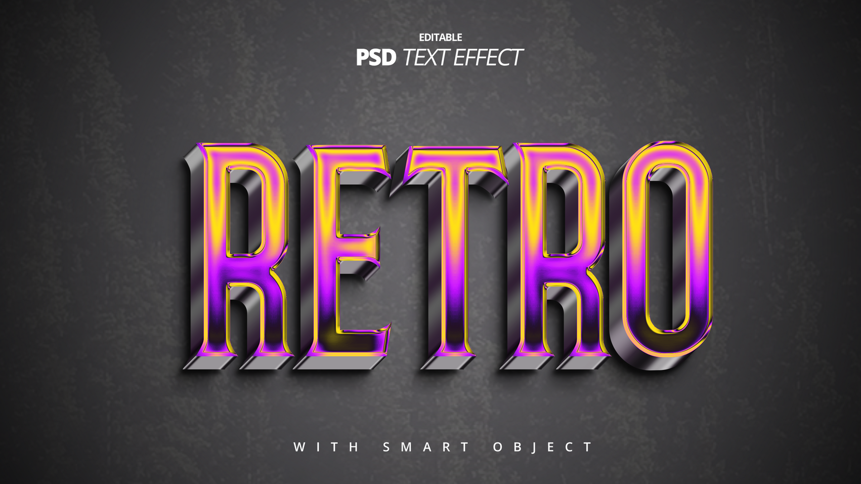 Retro vintage 3d text effect design psd