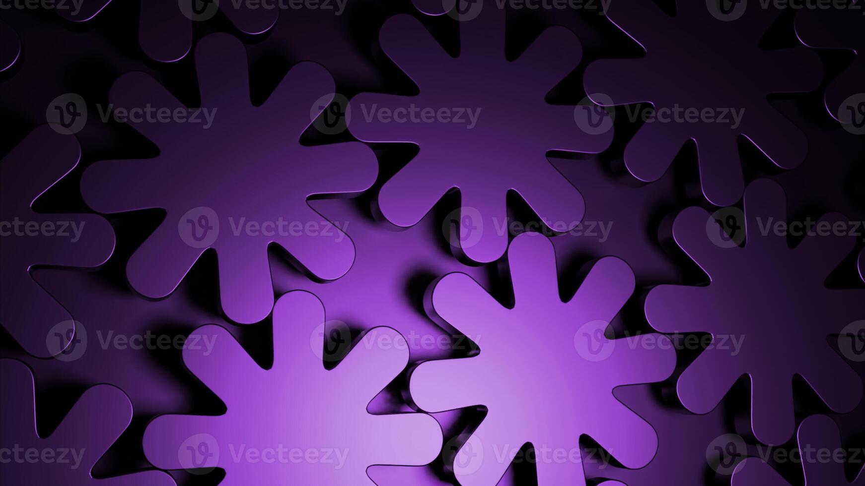 Red and purple contrasting background. Design. Metal parts rotating rapidly in one direction in animation. photo