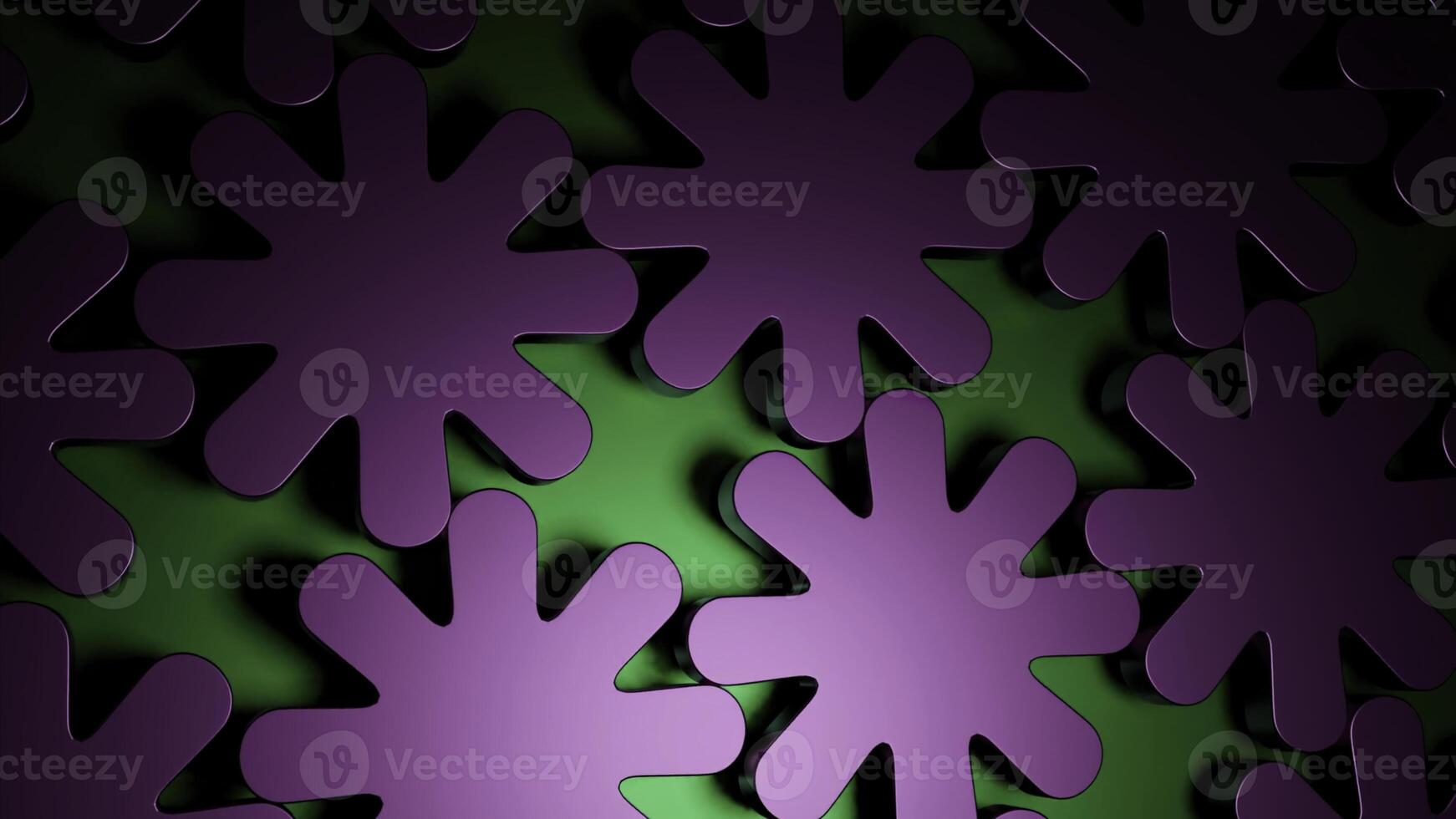 Purple background with rotating flower shapes. Design. Small flowers made in abstraction that rotate in a circle. photo