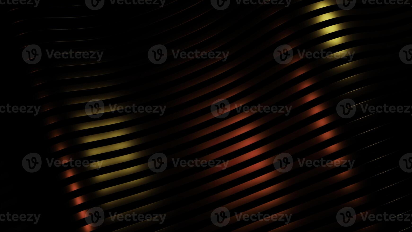 Abstract wavy rows of lines on a dark background. Design. Endless motion of same size curving stripes. photo