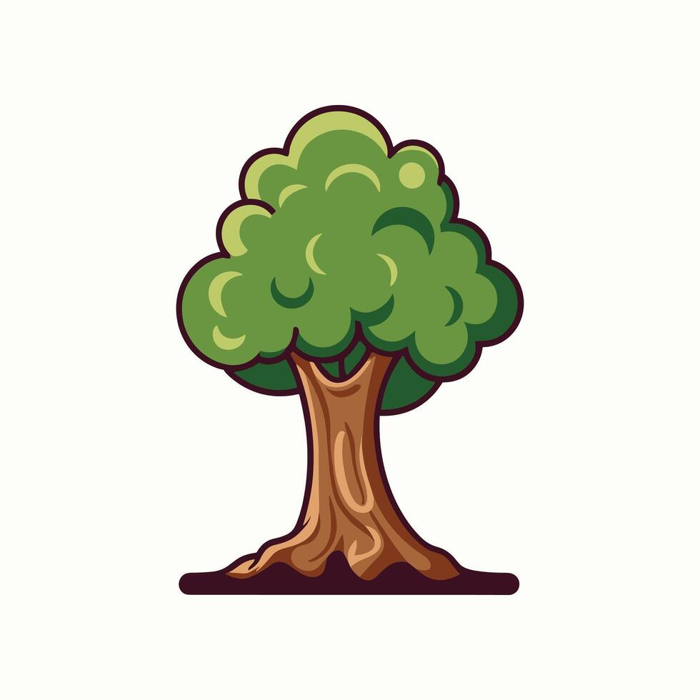 árbol con raíces vector ilustración