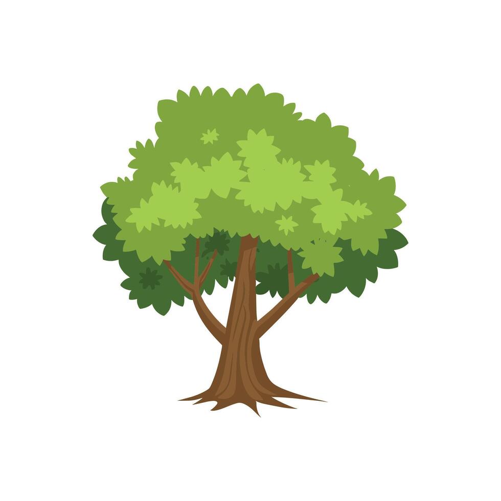 árbol con raíces vector ilustración