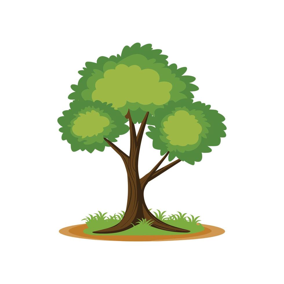 árbol con raíces vector ilustración