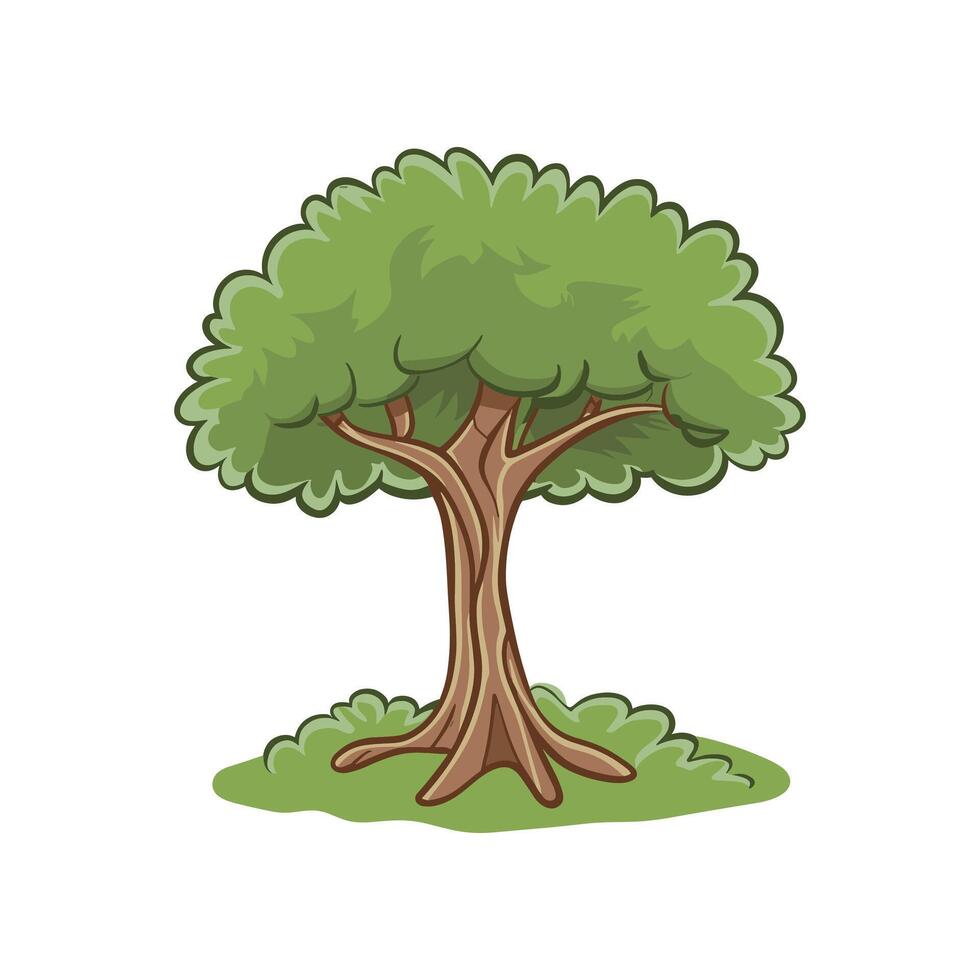 árbol con raíces vector ilustración