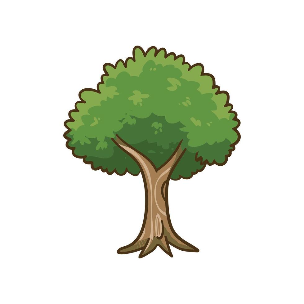 árbol con raíces vector ilustración