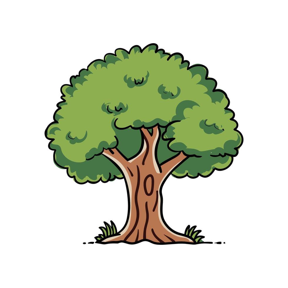 árbol con raíces vector ilustración