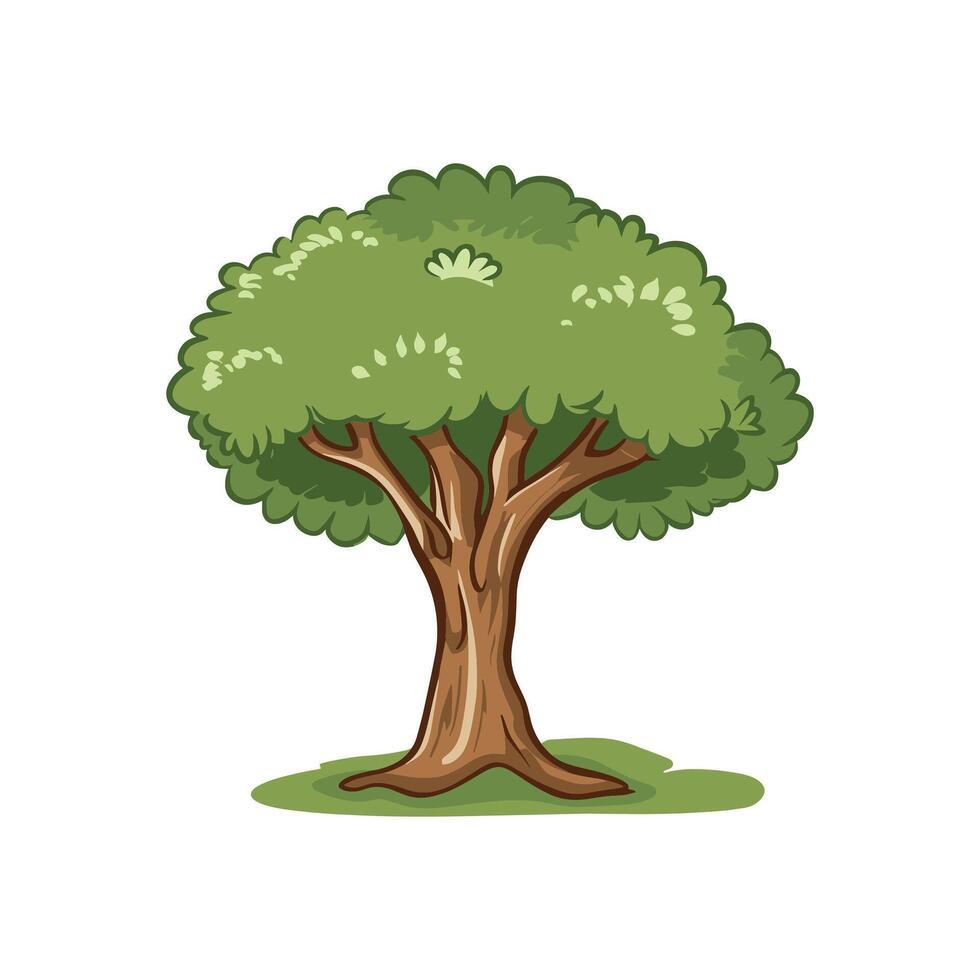 árbol con raíces vector ilustración