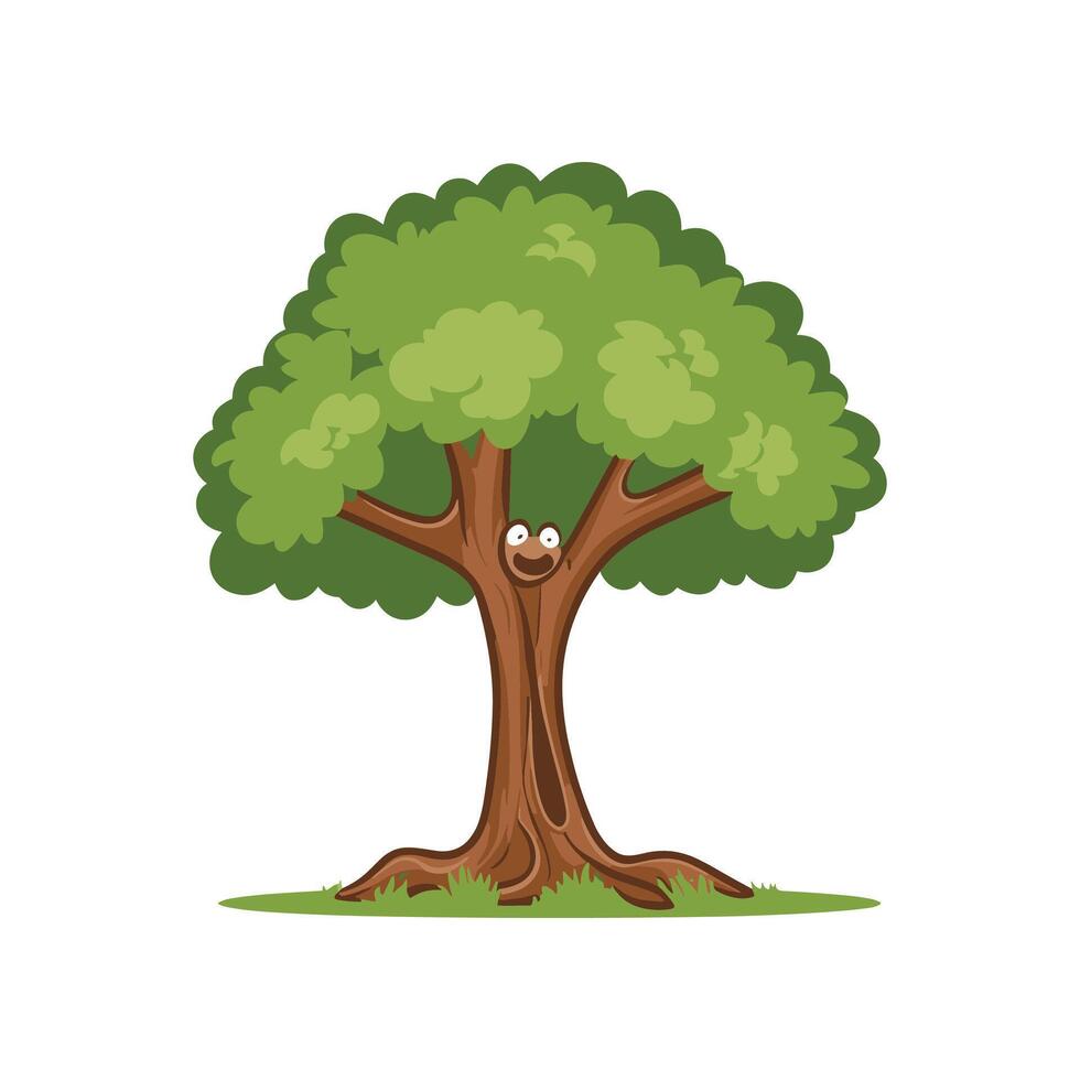 árbol con raíces vector ilustración