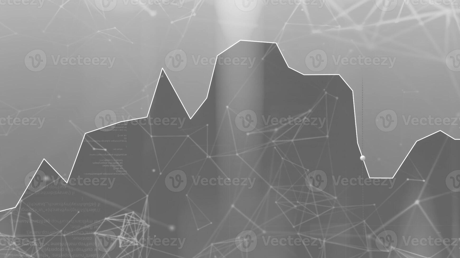 Corporate business background with a chart and plexus connected lines and dots. Motion. Concept of big data and technologies. photo