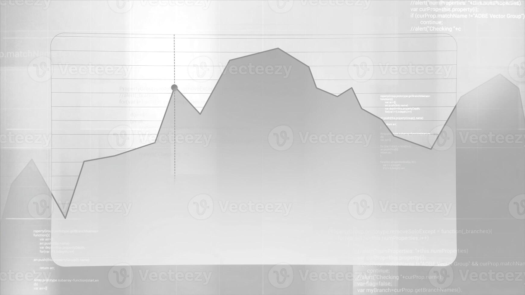 Purple and gray light graph. Motion.A point moving along a graph line that goes up and down in animation. photo